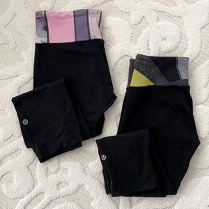 Pair of Lululemon Wunder Under Cropped leggings